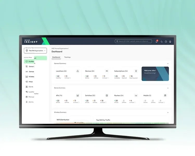 NETGEAR Insight dashboard