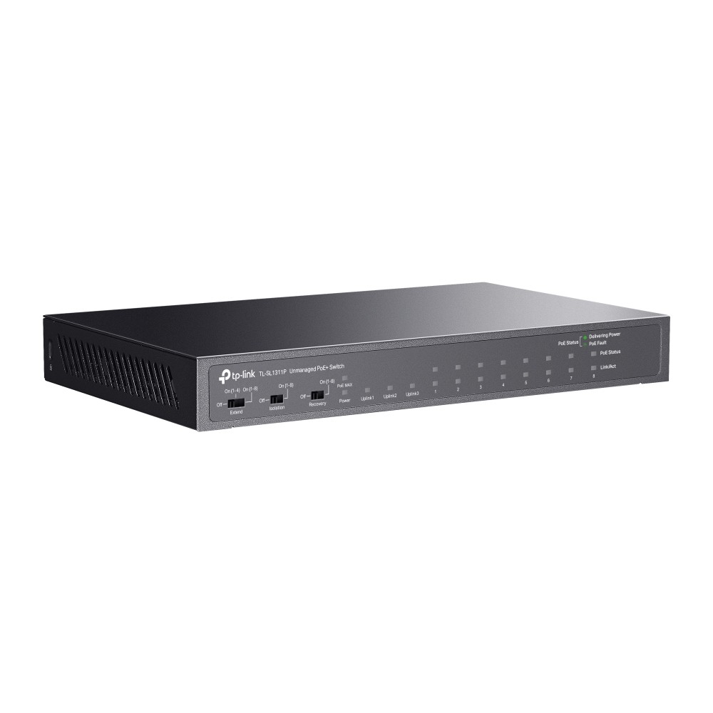 TP-Link TL-SL1311P 8-Port 10/100Mbps + 3-Port Gigabit Deskto - view 2