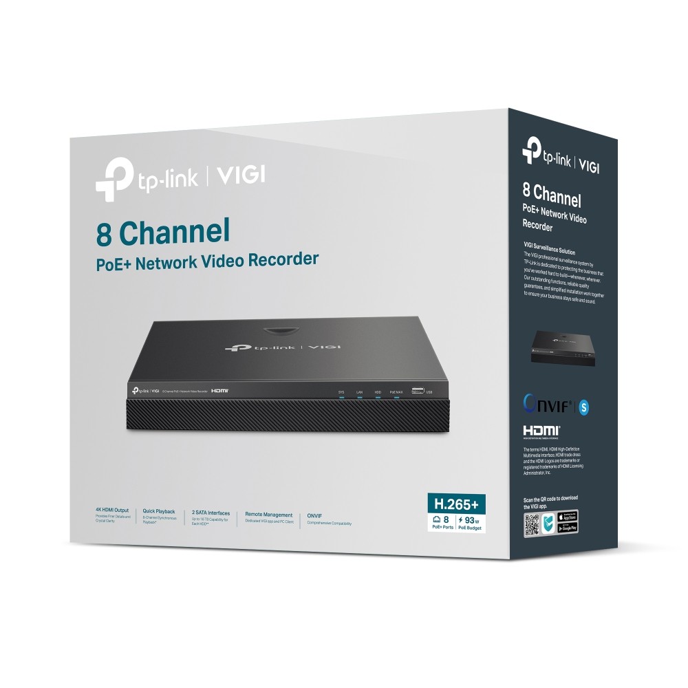 TP-Link VIGI NVR2008H-8MP 8-Channel PoE+ Network Video Recor - view 3