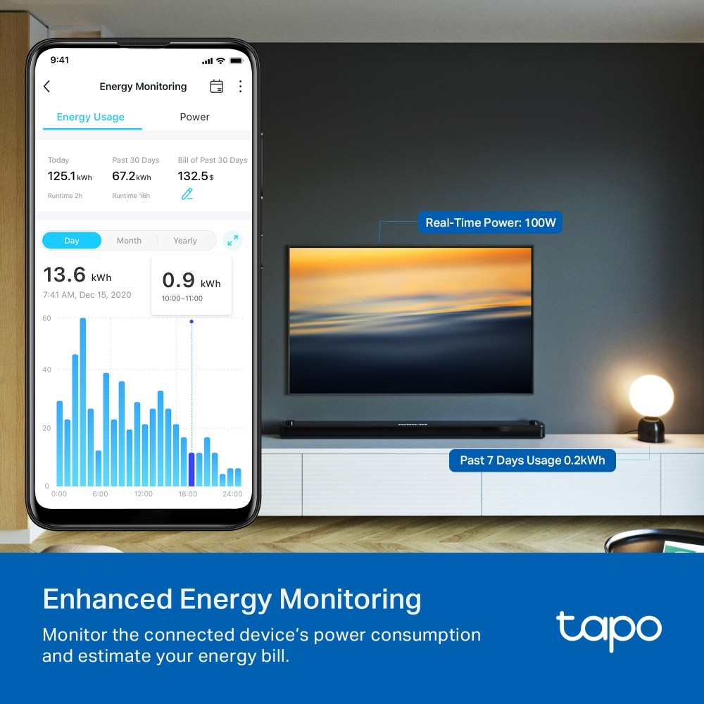 TP-Link Tapo P110 Mini Smart Wi-Fi Socket, Energy Monitoring - view 2