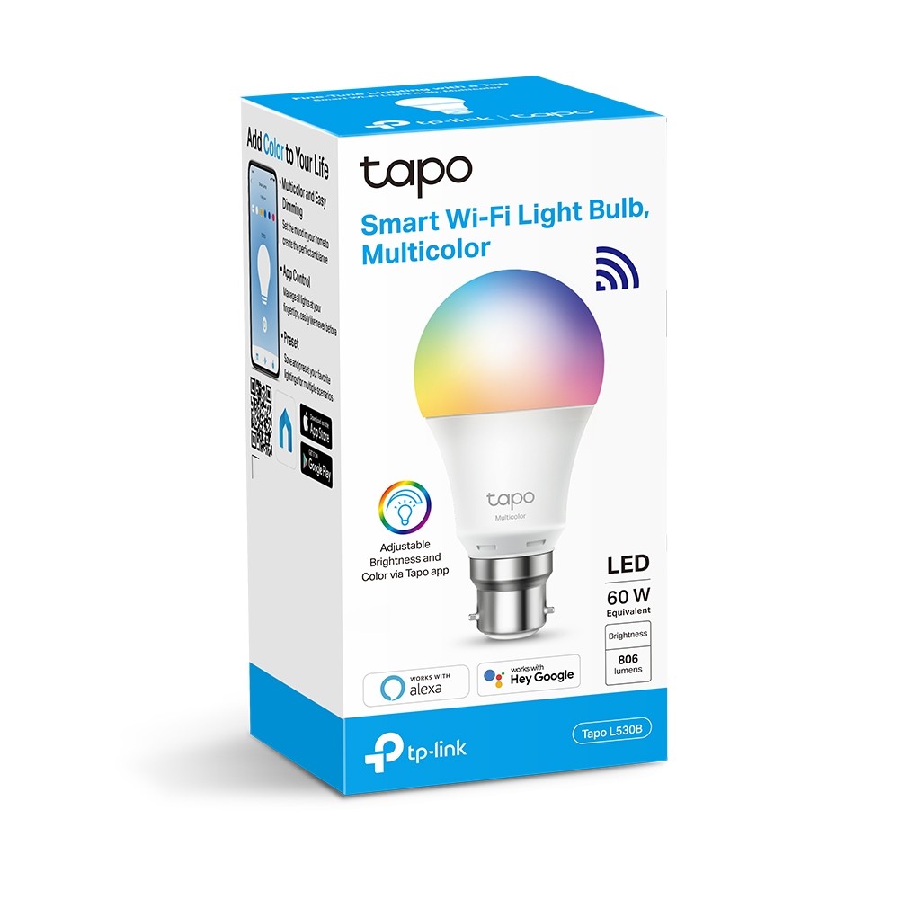 TP-Link Tapo L530B Smart Wi-Fi Light Bulb, Multicolour (B22  - view 7