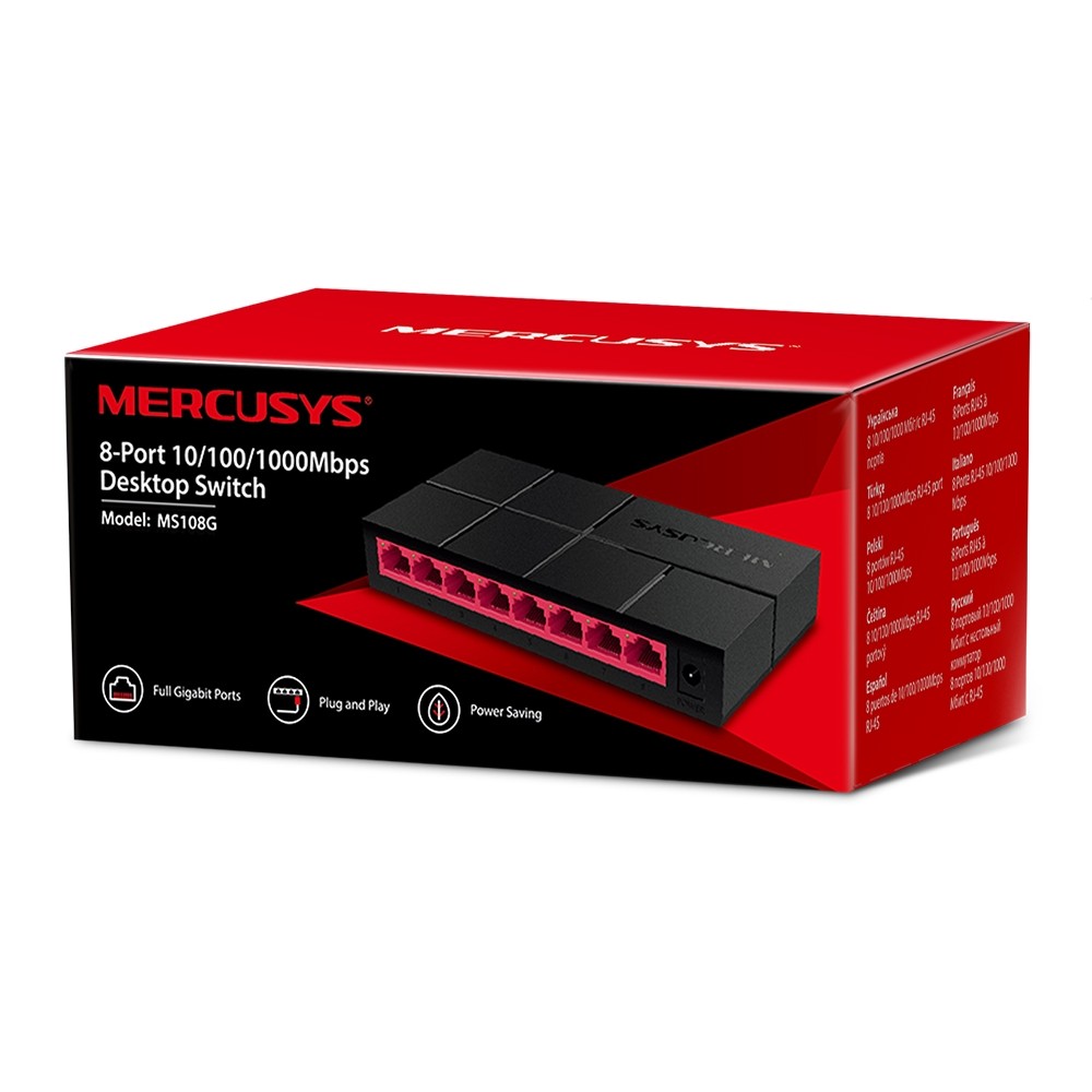 Mercusys MS108G 8-Port 10/100/1000 Mbps Desktop Switch - view 4