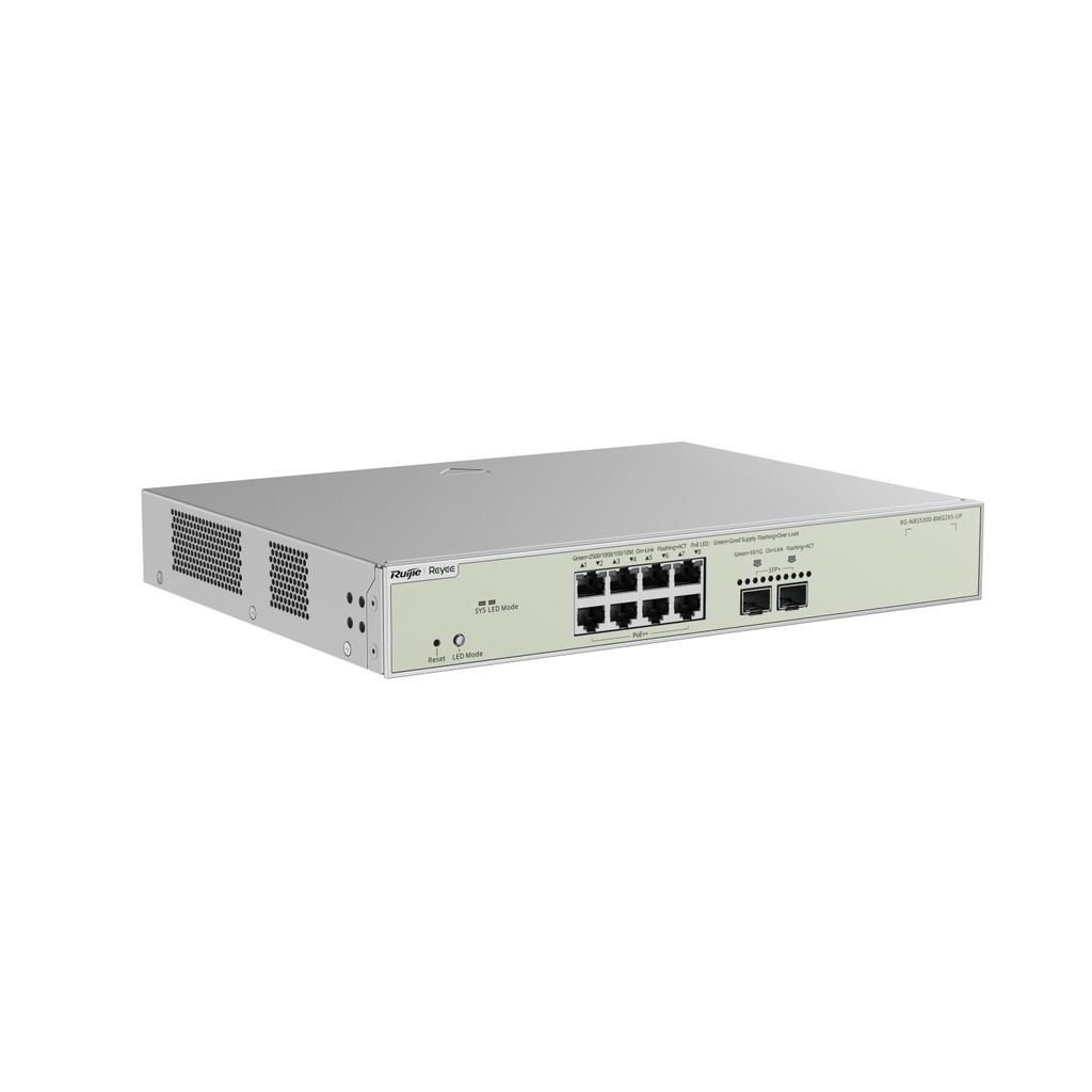 Ruijie RG-NBS5300-8MG2XS-UP 8-Port 2.5G Layer 3 Cloud Managed PoE++ Switch, 2 x 10G SFP+, 370W - view 3
