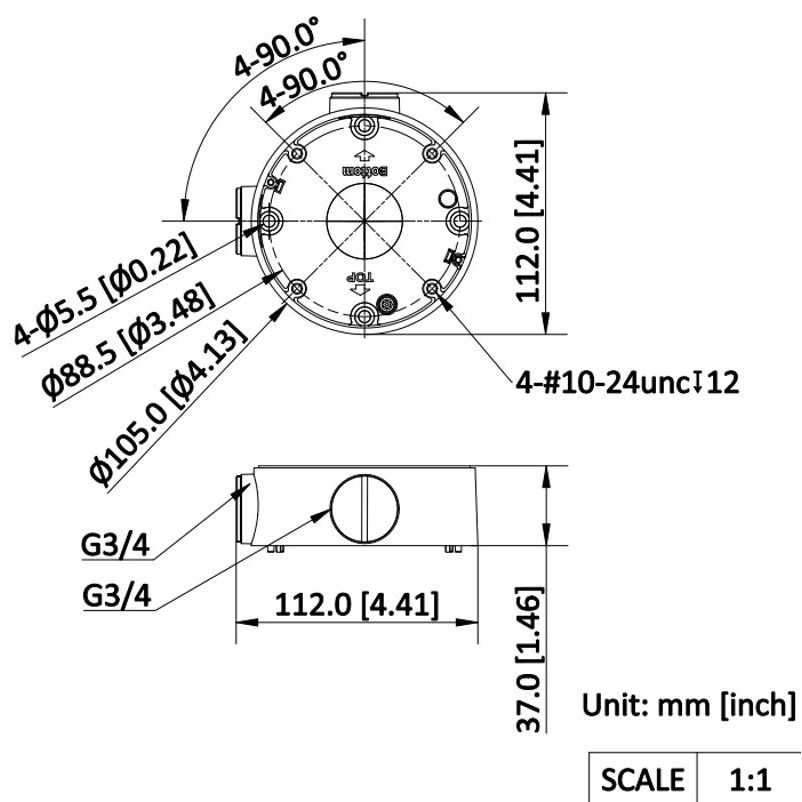 Hikvision DS-1260ZJ Junction Box for Bullet Cameras, Alumini 1