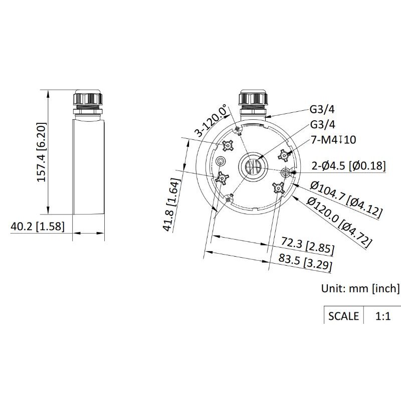Hikvision DS-1280ZJ-DM46(Black) Junction Box, Aluminium allo 1