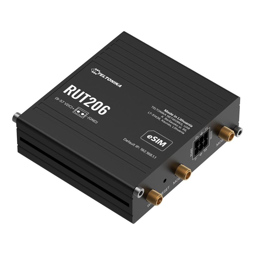 Teltonika RUT206 Industrial 4G LTE Cat 4 Router with RS232/R 3
