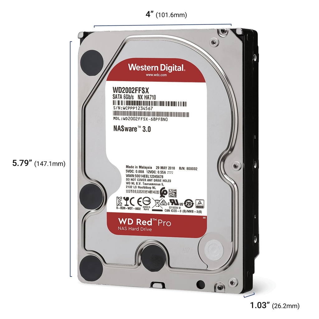 Western Digital WD241KFGX WD Red Pro 24TB NAS Hard Drive, 3. 1