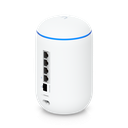 Ubiquiti UDR7 rear angle view showing the 2.5 GbE switch ports, 10G SFP+ and microSD slot