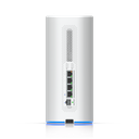 Ubiquiti UDR-5G-Max rear panel with two nano-SIM slots, four 2.5 GbE ports (port 1 PoE, port 4 WAN) and 10G SFP+ port