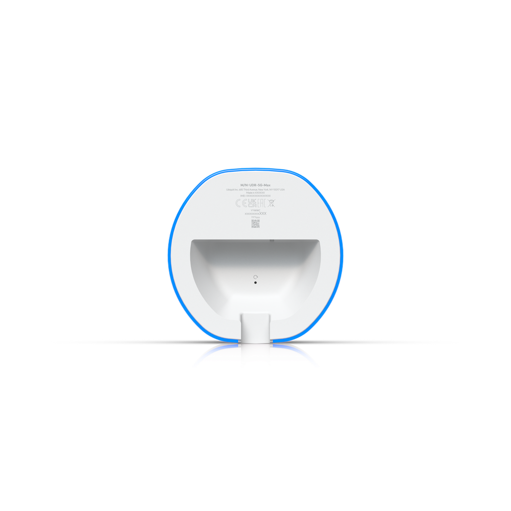 Ubiquiti UDR-5G-Max base label with model number, IMEI and CE, UKCA and WEEE compliance markings