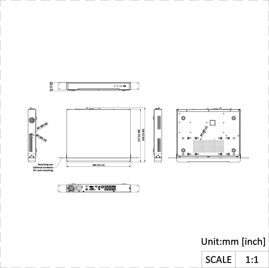 DS-7608NI-M2-8P Dimension Drawing
