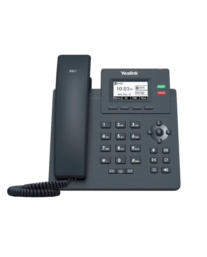Yealink SIP-T31P IP Phone - front view with handset