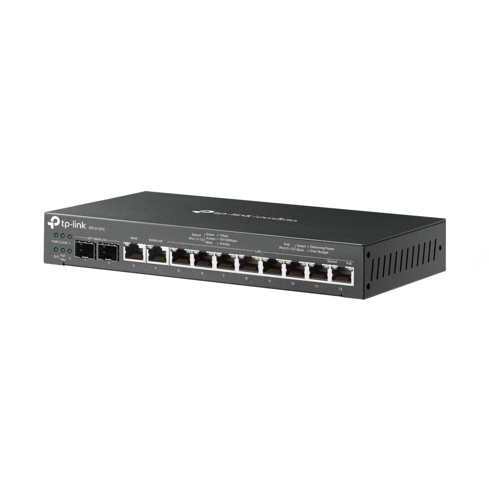 TP-Link ER7212PC Omada 3-in-1 Gigabit VPN Gateway, 8 PoE+ Po - view 2