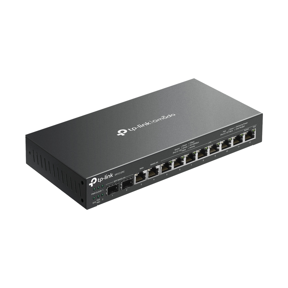 TP-Link ER7212PC Omada 3-in-1 Gigabit VPN Gateway, 8 PoE+ Po - view 3