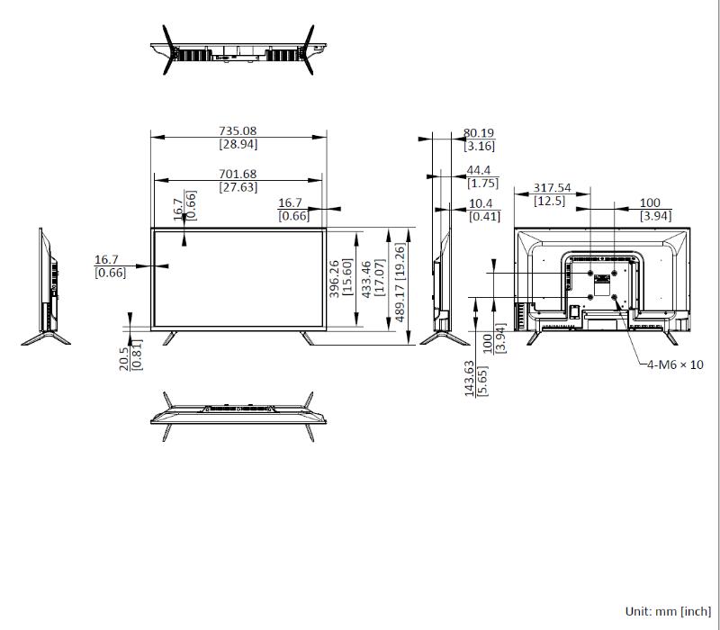 DS-D5032F3-1V0S Dimension Drawing