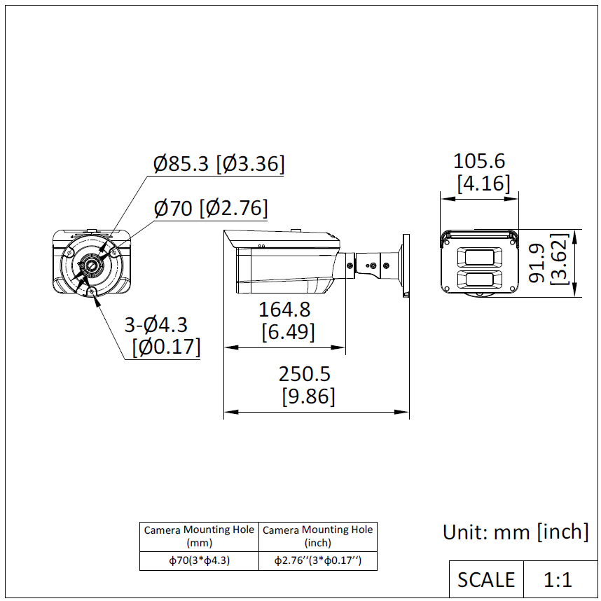DS-2XC6047G0-LS Dimensions