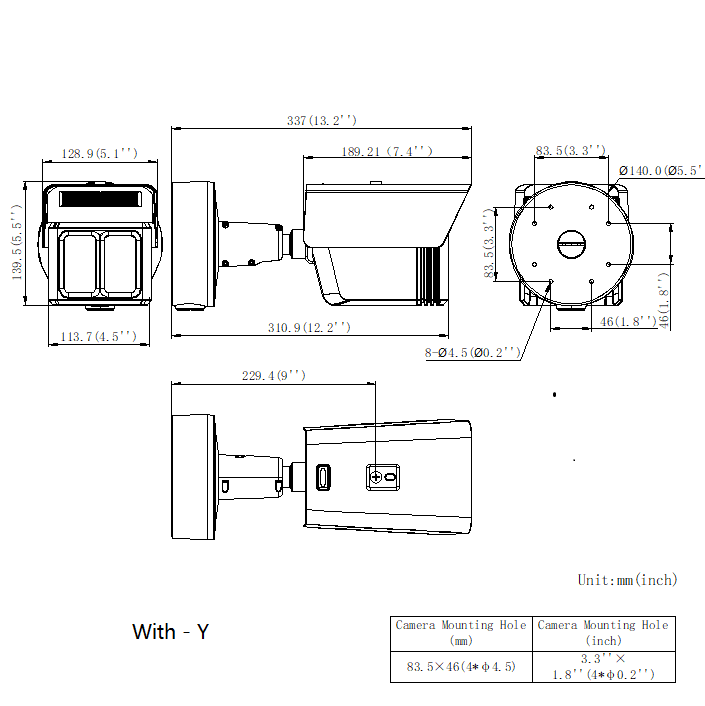 iDS-2CD7T46G2/VX3-IHSY Dimensions (-Y)