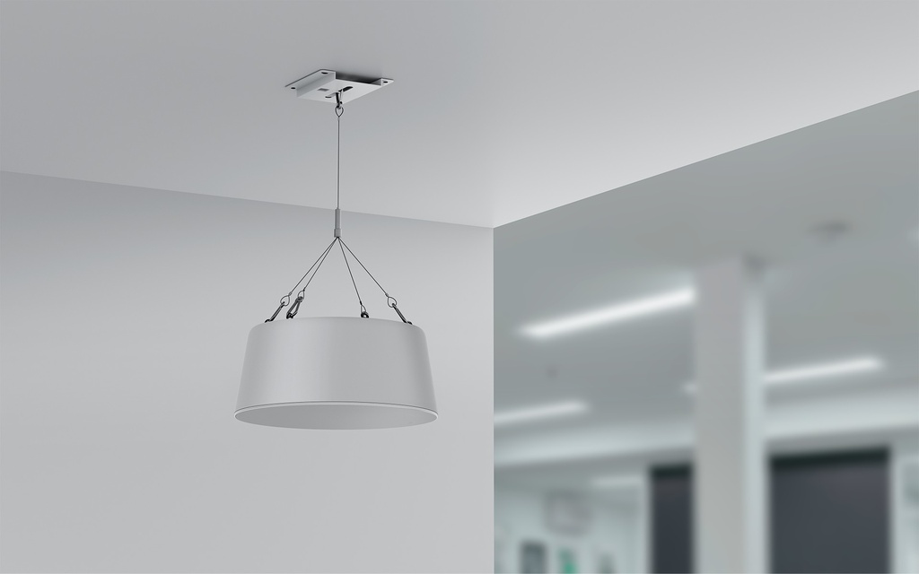 Yealink CS-PendantMount Pendant Enclosure for CS10 and CS10-D Ceiling Speakers, White, Safety Cable Kit Included