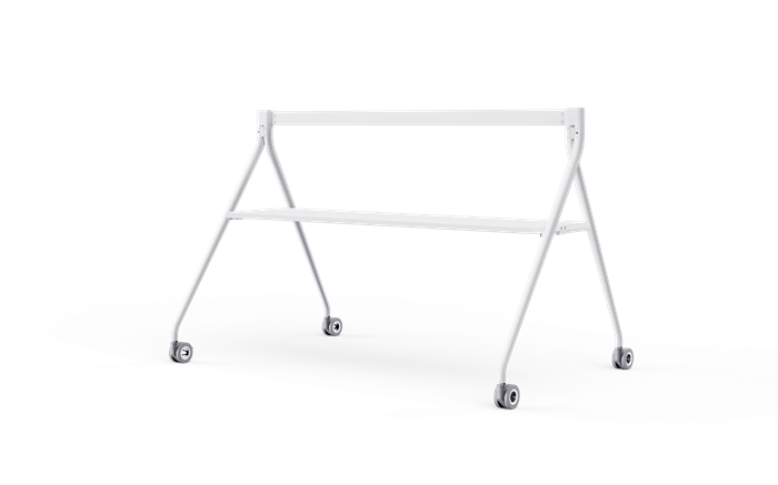 Yealink MB-FloorStand-860T White Mobile Floor Stand with Tray for MeetingBoard 86, Universal Wheels