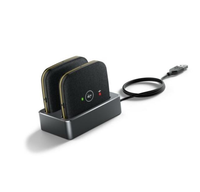 Yealink CPW65 Wireless DECT Expansion Microphones for CP965, Pair with Charging Cradle, 3 m 360° Pickup, 13 h Talk Time