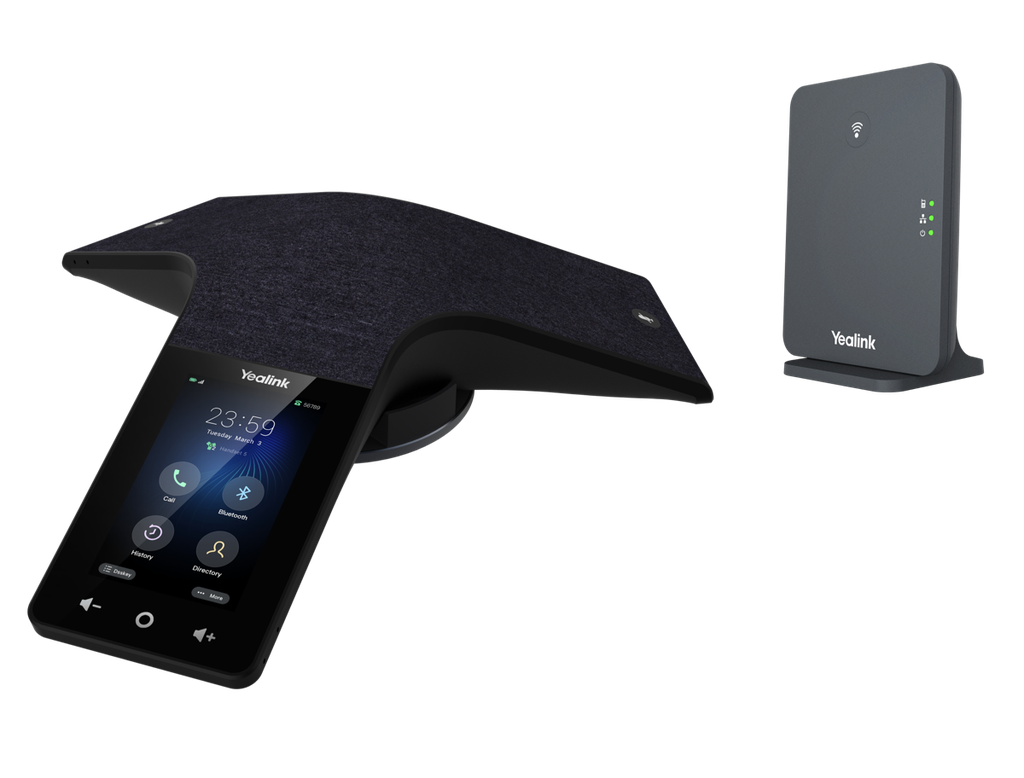 Yealink CP935W-Base Wireless Conference Phone Kit with W70B DECT Base, 6-Microphone Array, 4" Touch Screen, Wi-Fi and DECT