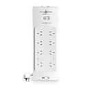 PowerShield ZapGuard 8 Way Surge Board with 2 x USB, 2,100 Joules