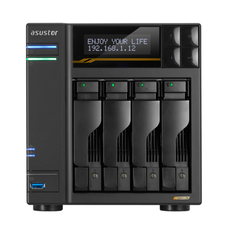 ASUSTOR Lockerstor 4 Gen3 AS6804T 4-Bay NAS with Seagate Exos X24 12TB HDD (ST12000NM002H)