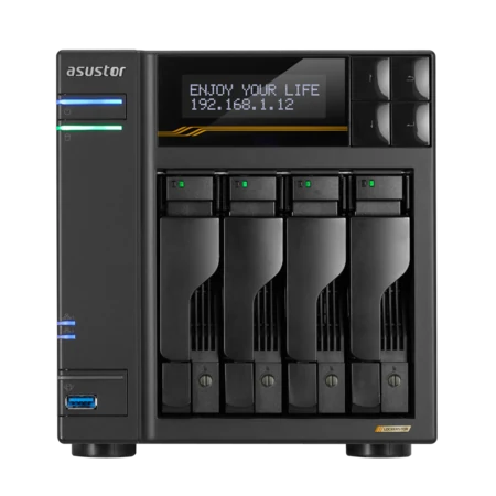 ASUSTOR Lockerstor 4 Gen3 AS6804T 4-Bay NAS with Seagate Exos X24 12TB HDD (ST12000NM002H)