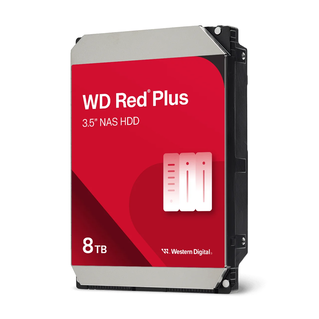 WD Red Plus 8TB NAS Hard Drive, 3.5" SATA, CMR (WD80EFPX)