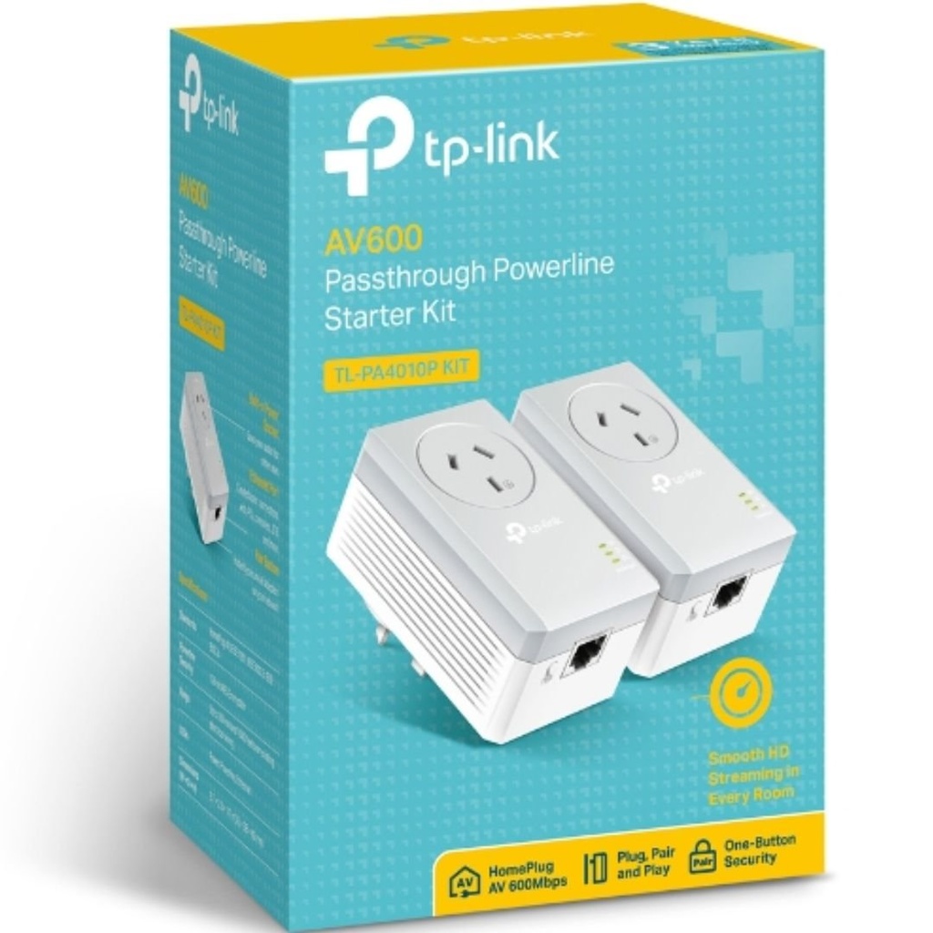 TP-Link TL-PA4010P KIT AV600 Passthrough Powerline Starter Kit
