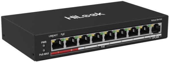 HiLook by Hikvision NS-0109P-60 8-Port Fast Ethernet Unmanaged PoE Switch, 60 W