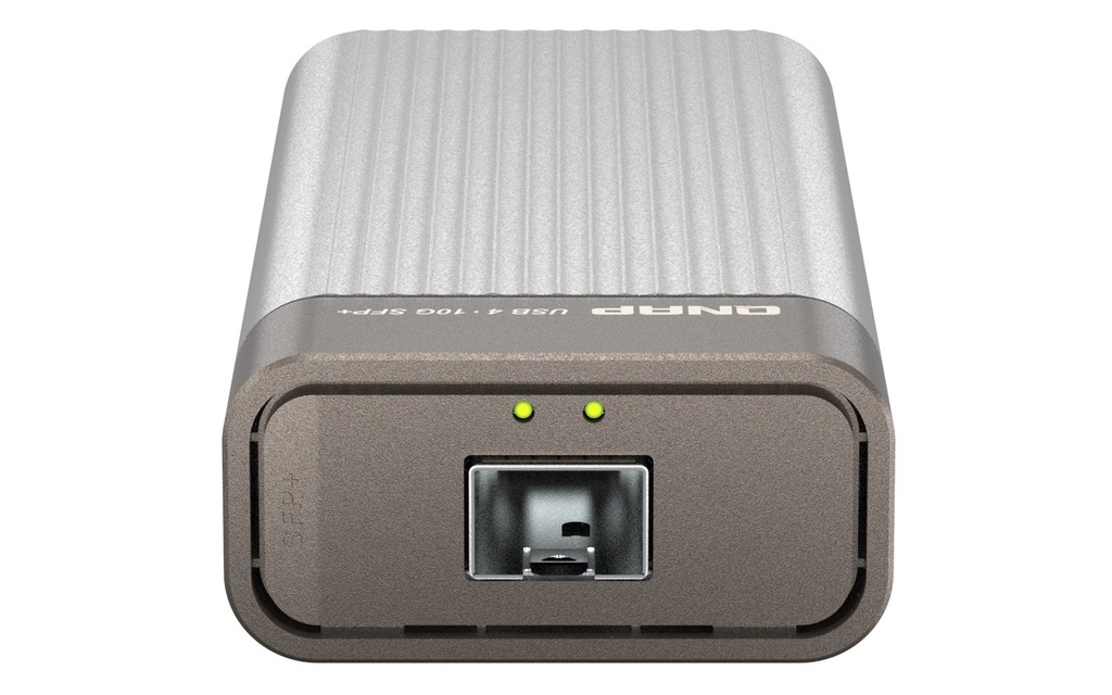 QNAP QNA-UC10G1SF USB4 Type-C to Single-Port 10GbE SFP+ Network Adapter, Thunderbolt 3/4 Compatible