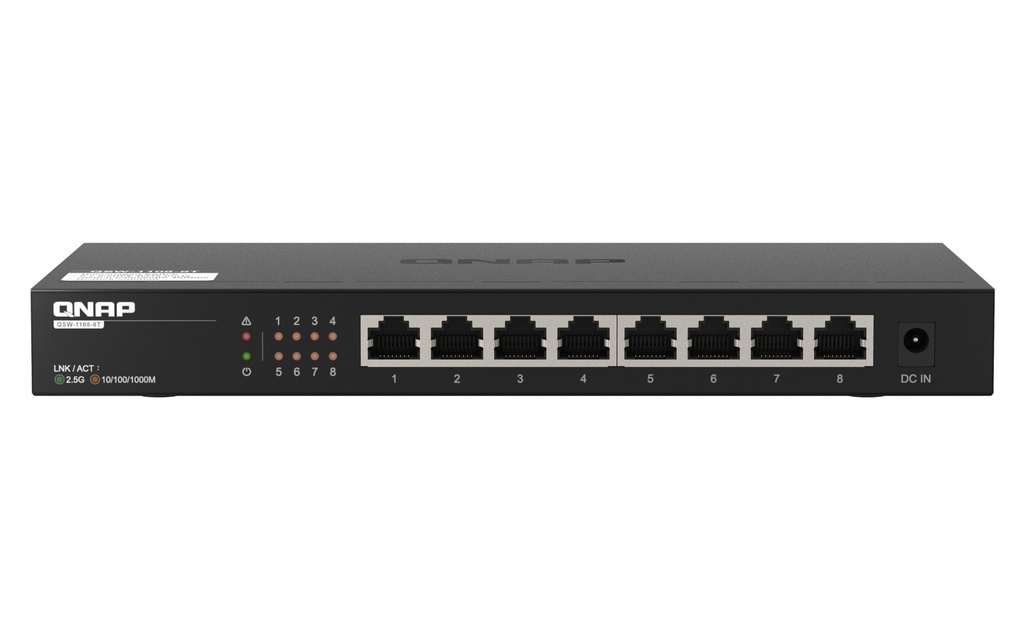 QNAP QSW-1108-8T 8-Port 2.5GbE Unmanaged Fanless Desktop Switch