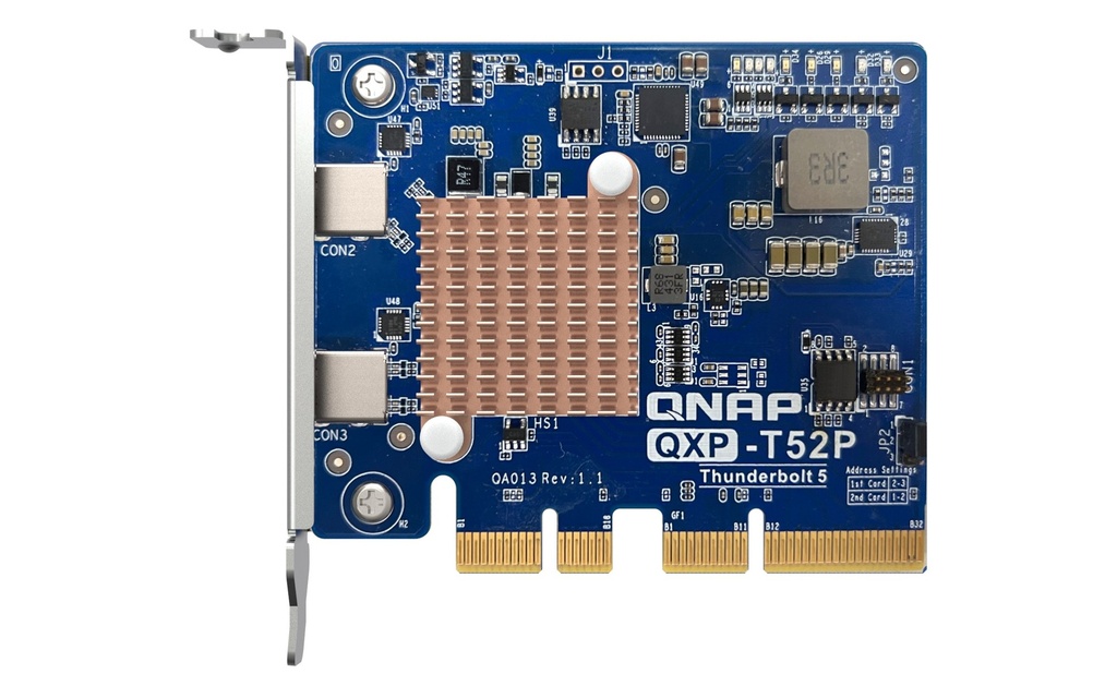 QNAP QXP-T52P Dual-Port Thunderbolt 5 Expansion Card for QNAP NAS, PCIe Gen4 x4