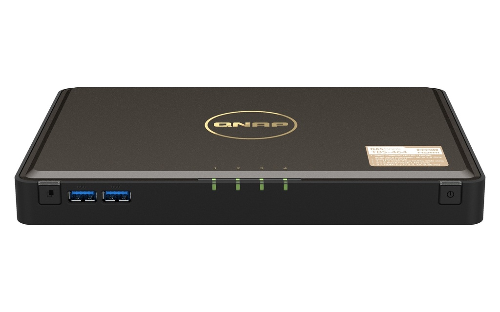 QNAP TBS-464-8G 4-Bay M.2 NVMe NASbook, Intel Celeron N5105 Quad-Core, 8GB DDR4, 2 x 2.5GbE, 4K HDMI