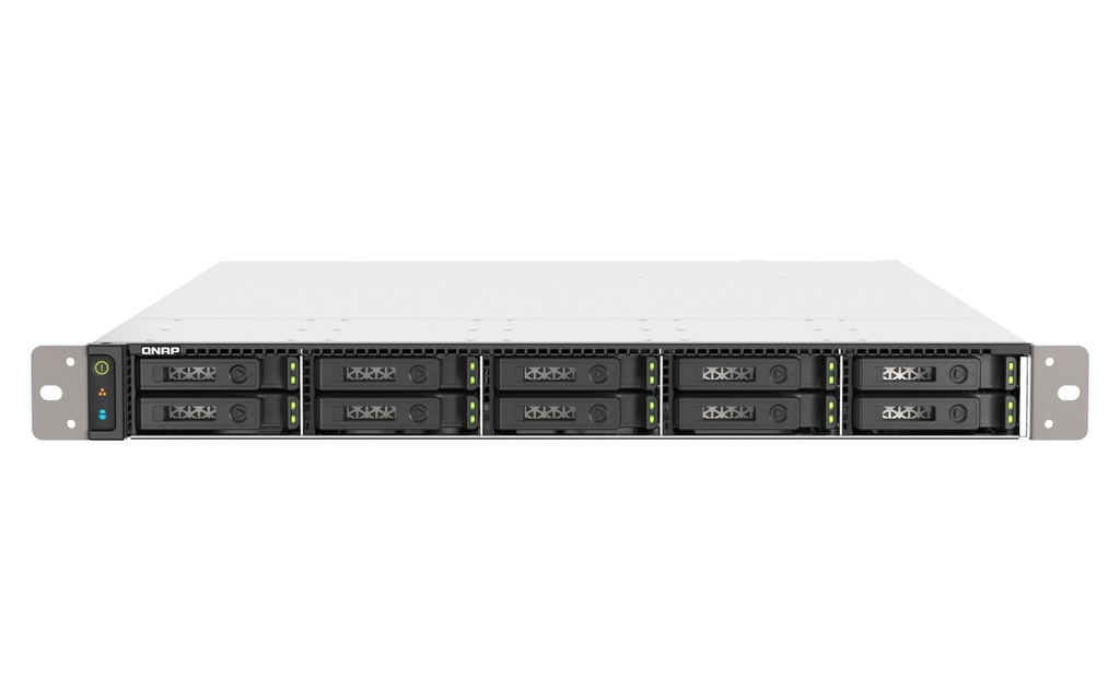 QNAP TS-H1090FU-7232P-64G 10-Bay 1U All-Flash U.2 NVMe/SATA NAS, AMD EPYC 7232P 8C/16T, 64GB DDR4 ECC, 2 x 25GbE