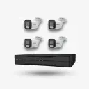 Jovision Camera Kit, 4 x 3MP Full Color Bullet Network Camera  Bundle with 4CH POE AI NVR