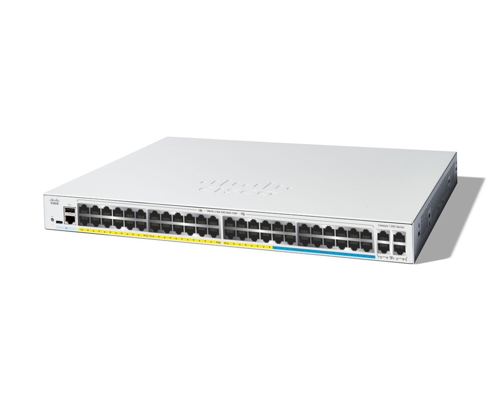 Cisco C1300-48MGP-4X Catalyst 1300 48-Port Multigigabit PoE+ Managed Switch, 740W, 4x 10G SFP+