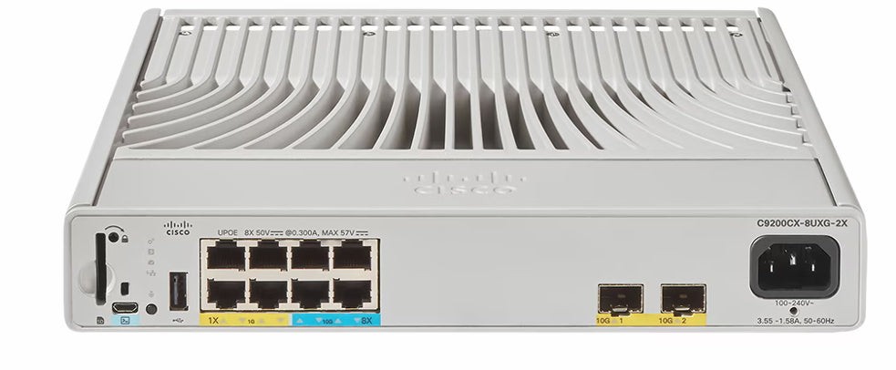Cisco C9200CX-8UXG-2X-E Catalyst 9200CX Compact 8-Port UPOE mGig Switch, 2x 10G SFP+, Network Essentials
