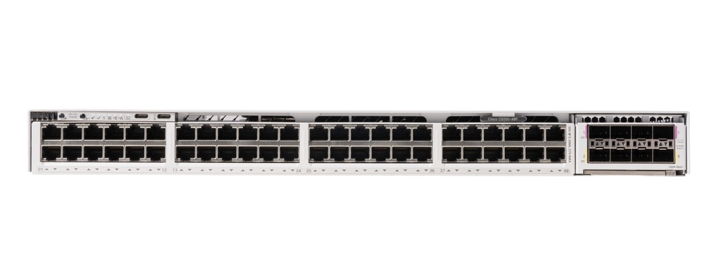 Cisco C9350-48P C9350 Series Smart Switch, 48-Port 1G PoE, Modular Uplinks, StackWise-1.6T