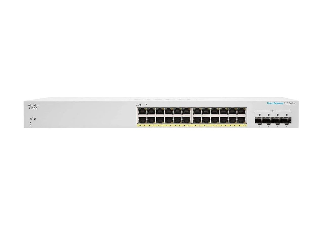 Cisco CBS220-24FP-4X-AU Business 220 24-Port Gigabit Full PoE+ Smart Switch, 4 10G SFP+, 382 W PoE Budget