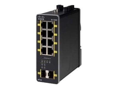 Cisco IE-1000-8P2S-LM Industrial Ethernet 1000 Lightly Managed DIN-Rail Switch, 8x FE PoE+ + 2x GE SFP