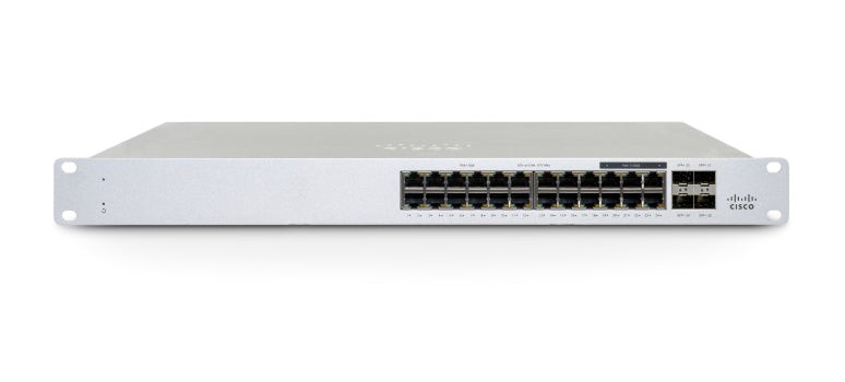 Cisco Meraki MS130-24P Cloud-Managed Switch, 24x 1GbE RJ45, 370W PoE+, 4x 1GbE SFP Uplinks