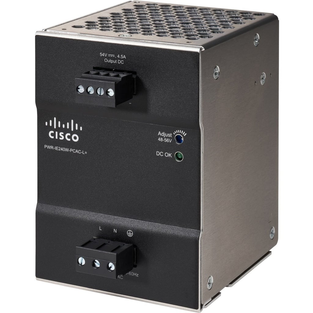 Cisco PWR-IE240W-PCAC-L= 240W Industrial DIN-Rail Power Supply, AC Input, 54VDC for PoE