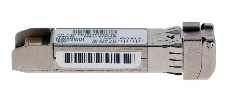 Cisco SFP-10G-SR 10GBASE-SR SFP+ Transceiver, 850 nm, Up to 400 m OM4 MMF, Duplex LC