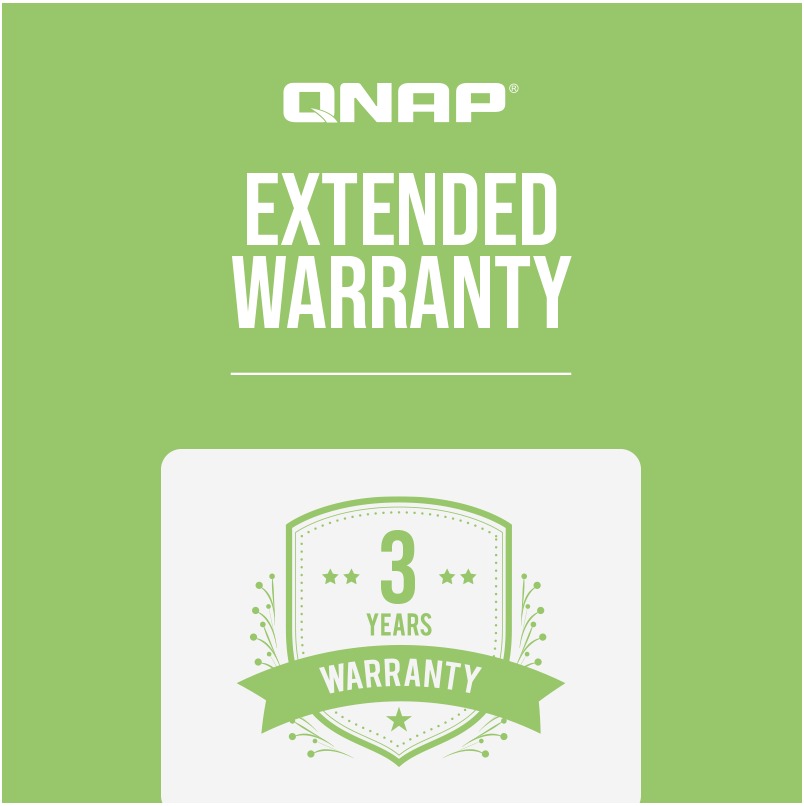 QNAP EXTW-GREEN-3Y-EI 3-Year Extended Warranty Licence (Green), Up to 5 Years Total, E-Delivery