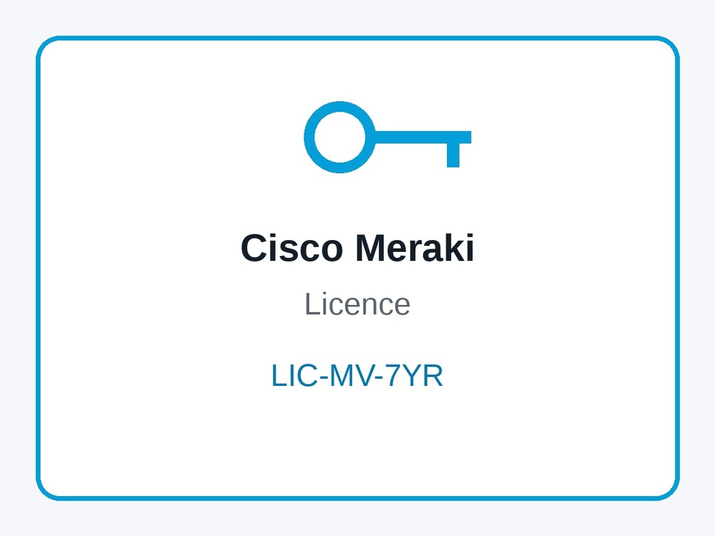 Cisco LIC-MV-7YR Meraki MV Enterprise Licence and Support for MV Cameras, 7 Year