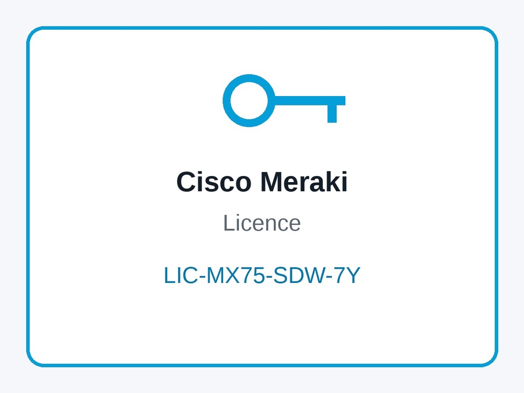 Cisco Meraki LIC-MX75-SDW-7Y MX75 Secure SD-WAN Plus Licence and Support, 7 Years