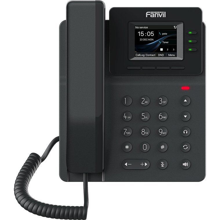 Fanvil V60P Basic IP Phone, 2.4-inch Colour Screen, 4 SIP Lines, HD Voice, PoE