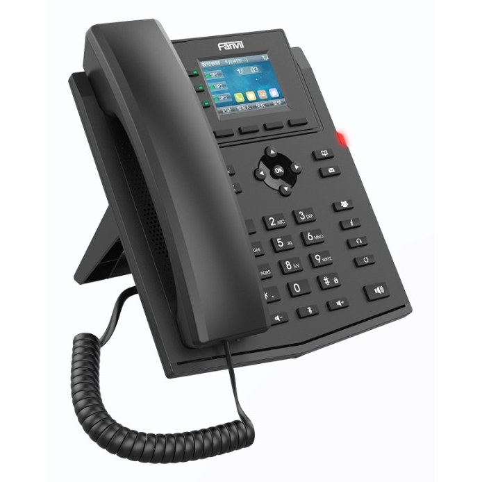 Fanvil X302-2 Wire IP Phone, 2.4-inch Colour Screen, RJ11 2-Wire Power, 4 SIP Accounts, HD Voice